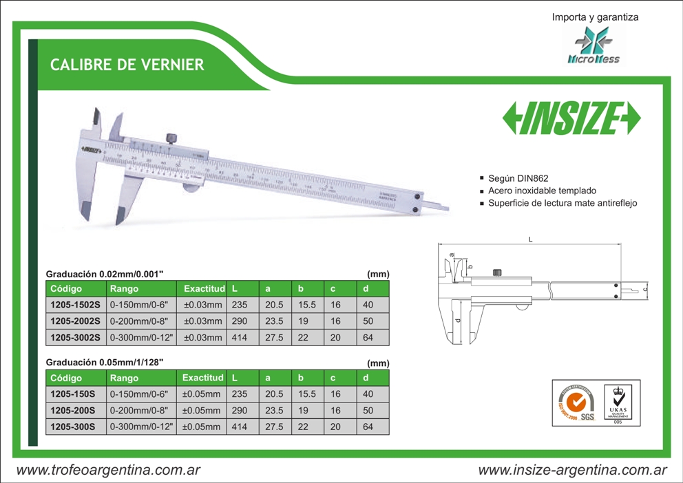 CALIBRADOR VERNIER INSIZE